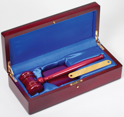 10" Deluxe Gavel Set in Rosewood Finish