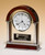 Rosewood Piano-Finish Mantle Clock with Chrome Plated Posts and Silver Aluminum Accents