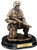 Military Soldier Kneeling With Rifle Down Resin Sculpture 10" Tall