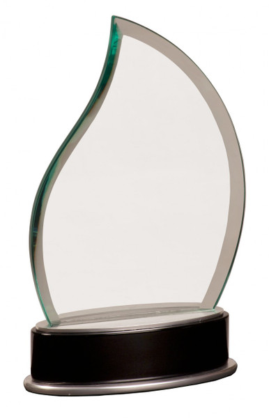 Clear Glass Frame with Black and Silver Base 8.75" Tall