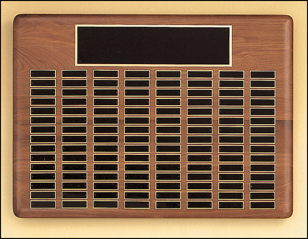 15" x 21" (60 Plate) Solid American Walnut Perpetual Plaque