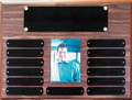 12" x 16" (13 Plate) Walnut Finish Perpetual Plaque with Picture Holder