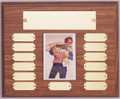 10.5" x 13" (13 Plate) Walnut Finish Perpetual Plaque with Picture Holder