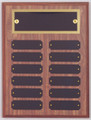 9" x 12" (12 Plate) Walnut Finish Perpetual Plaque with Top Plate Border