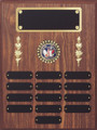 12" x 16" (13 Plate) Walnut Finish Perpetual Plaque with Mylar Holder and Decorations