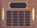 12" x 16" (24 Plate) Walnut Finish Perpetual Plaque with Plate Border & Decorations