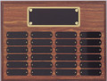 12" x 16" (24 Plate) Walnut Finish Perpetual Plaque with Plate Border