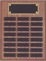 12" x 16" (24 Plate) Walnut Finish Vertical Perpetual Plaque with Plate Border