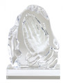 Praying Hands Sculpted Glass Awards 7" Tall