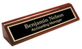 Rosewood Piano Finish Desk Wedge Nameplate 10" Wide