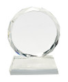 Premier Round Facet Crystal on Clear Pedestal Base 5" 