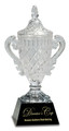 Clear Crystal Cup on Black Pedestal Base 12.5" Tall