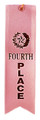 4th Place Pink Carded Ribbon with String 2 X 8