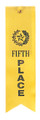 5th Place Yellow Carded Ribbon with String 2 X 8