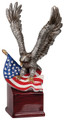 American Eagle with Flag Hand Painted Resin 10" Tall