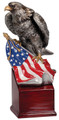 American Eagle with Flag Hand Painted Resin 8.75" Tall