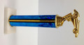 Pinewood Derby Figure on 11" Tall Blue Tube