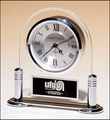 Beveled Glass with Silver Metal Base Clock