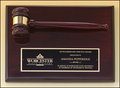 Rosewood Piano Finish Plaque with Gavel Attached