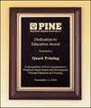 9" x 12" Cherry Finish Plaque with Gold Florentine Border