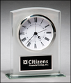 Glass Clock with Frosted Top Polished Edges and Base