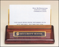 Business Card Holder in Rosewood Piano Finish with Gold Accents