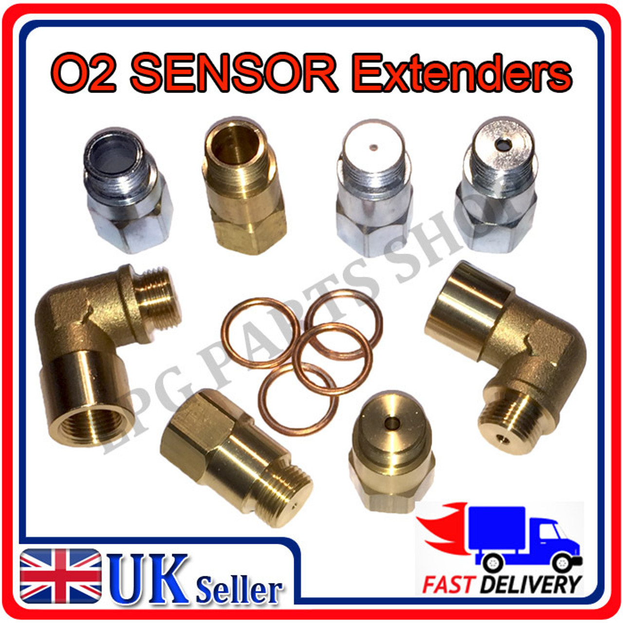 O2 Sensor Extenders Spacers Elbow AND straight M18 x 1.5mm pitch in