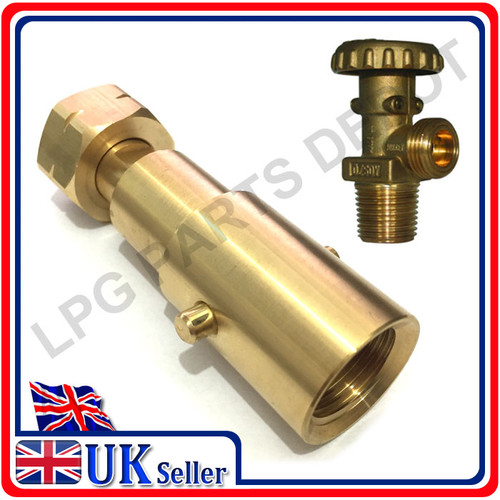 Propane RED Bottle Gas Adaptor with W21.8 Left Hand FEMALE SHELL thread swivel nut refill