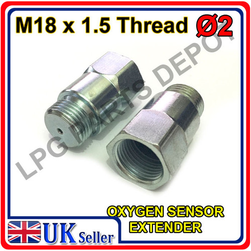 M18 x 1.5mm step x D2 hole STEEL Lambda O2 Oxygen Sensor Extender Spacer for Decat & Hydrogen
