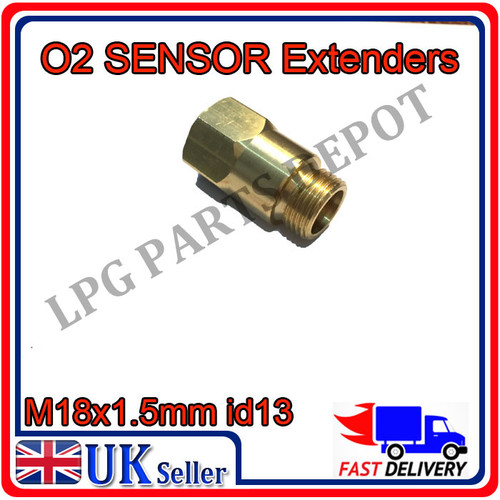 M18 x 1.5mm step x D13 hole BRASS Lambda O2 Oxygen Sensor Extender Spacer for Decat & Hydrogen