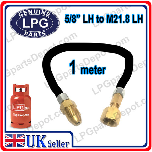 POL G5/8" Left Hand x W21.8 Left Hand gas hose pipe connector refill
