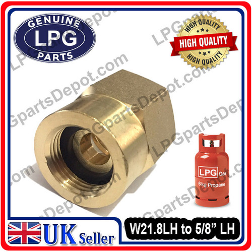 POL G5/8" LH x W21.8 LH gas hose pipe connector refill Propane Butane Bottle Adaptor