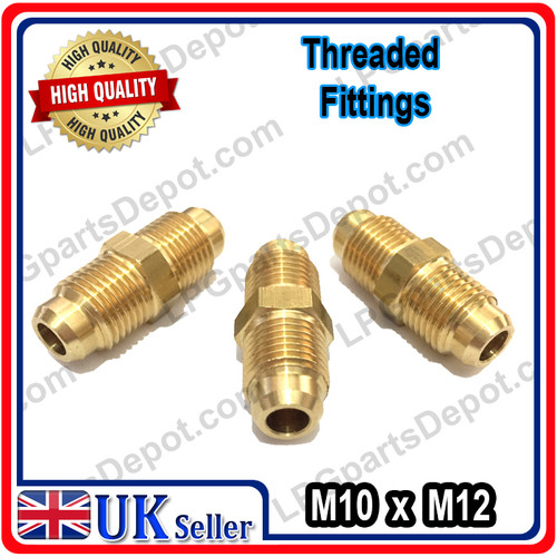 M10 x M12 brass metal threaded connector coupling with D4 Flow rate
