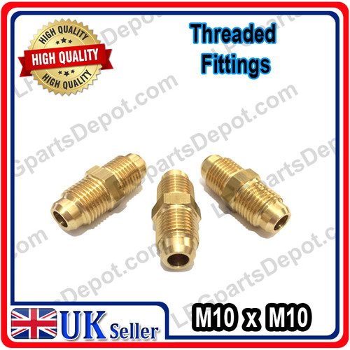 M10 x M10 brass metal threaded connector coupling with D4 Flow rate