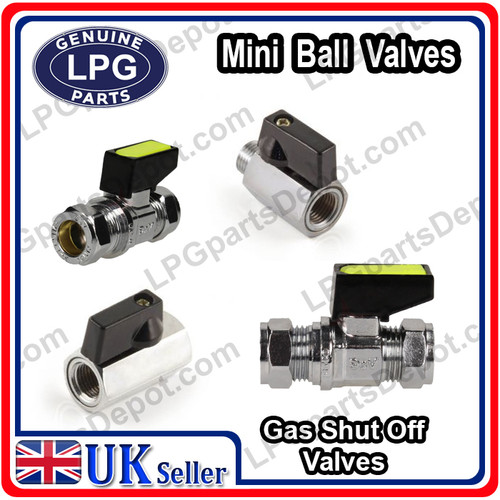 8mm, 10mm, 15mm Gas Lever shut off BALL VALVE compression isolator stop