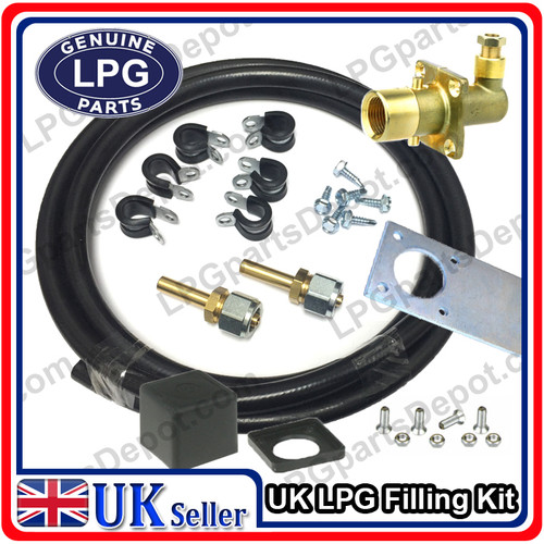 LPG Propane Refill kit with BAYONET filler, bracket, P-clips, Screws, Connectors