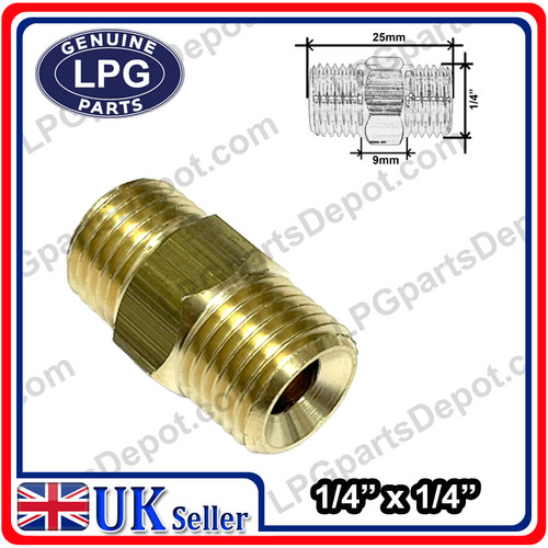1/4" x 1/4" brass metal threaded connector coupling with D6 Flow rate