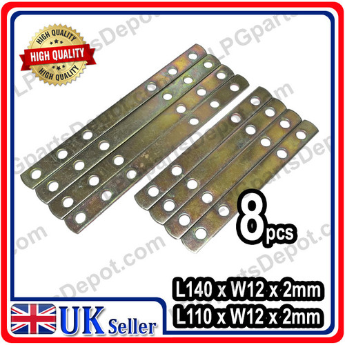 8x FLAT BARS with holes SET Mounting Bracket 110-150mm x 20mm x 2.0mm
