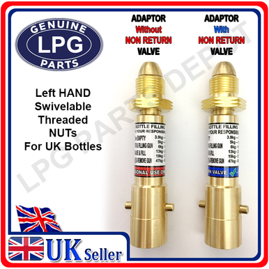 LPG Propane RED UK gas Bottle adaptor WITH NON RETURN VALVE boat