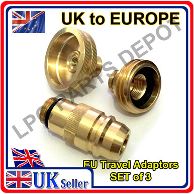 LPG GPL Car gas adapter SET of 3 UK to EU gas propane FRANCE GERMANY SPAIN  all EUROPE