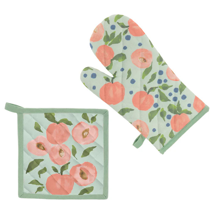 Peach Pot Holder & Oven Mitt-NEW!