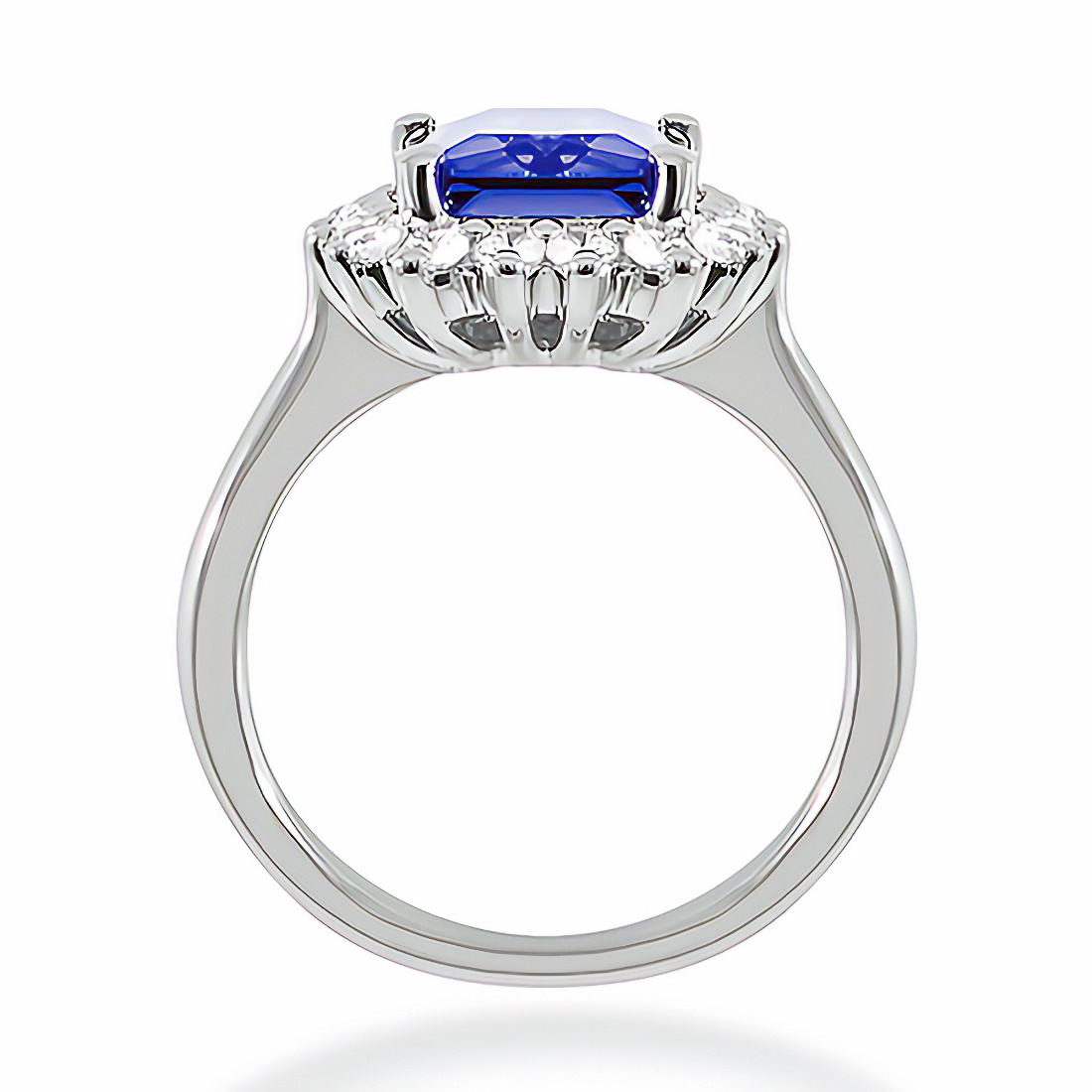 4.75ct Oval Tanzanite & Diamond Halo Cocktail Ring