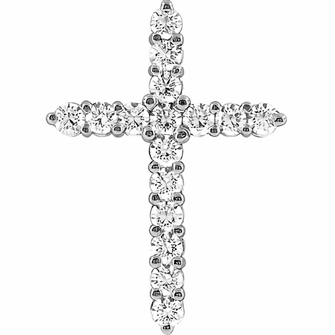 Unique 0.75ct Diamond Cross Pendant 14k Gold Necklace