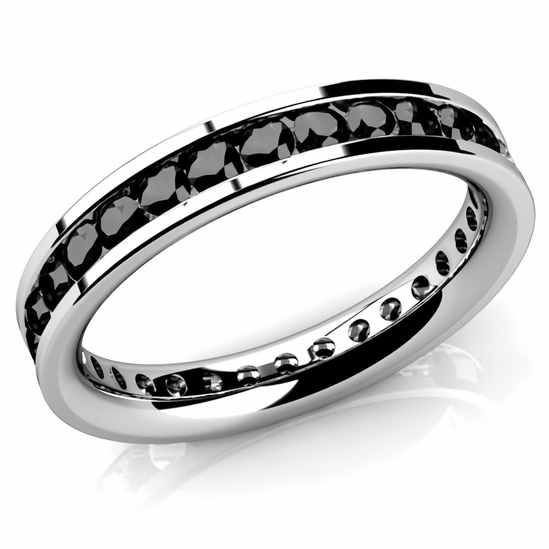2 Carat Black Diamond Eternity Wedding Band ProngSet Ring