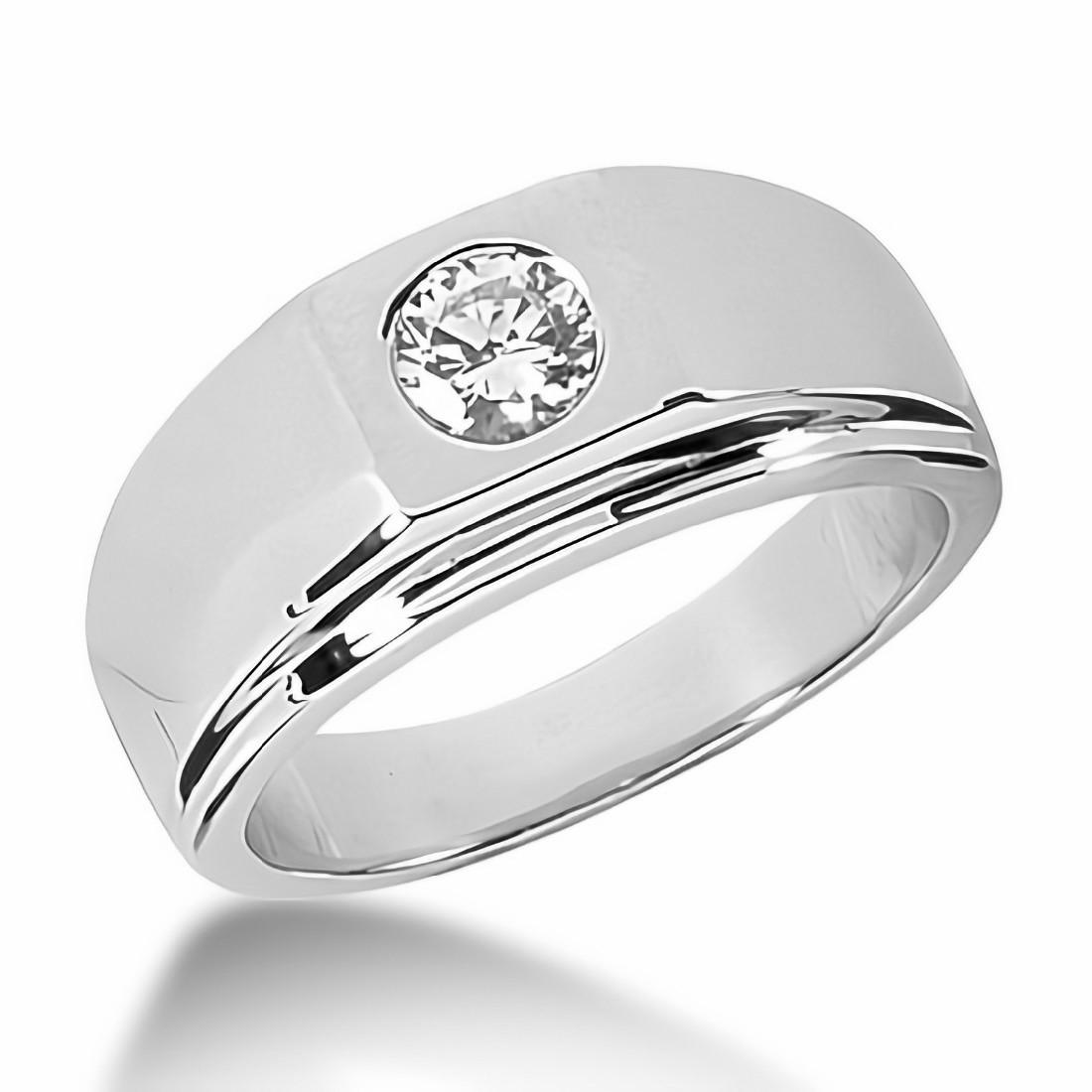 Domed 0.50ct Diamond Men's Solitaire Pinky Ring
