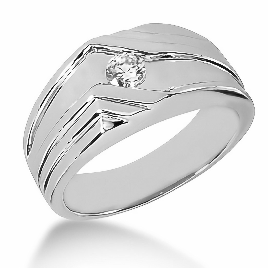 1.73ct Men's Diamond Solitaire Pinky Ring Gold Platinum