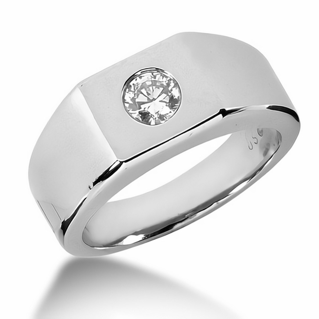 Domed 0.50ct Diamond Men's Solitaire Pinky Ring