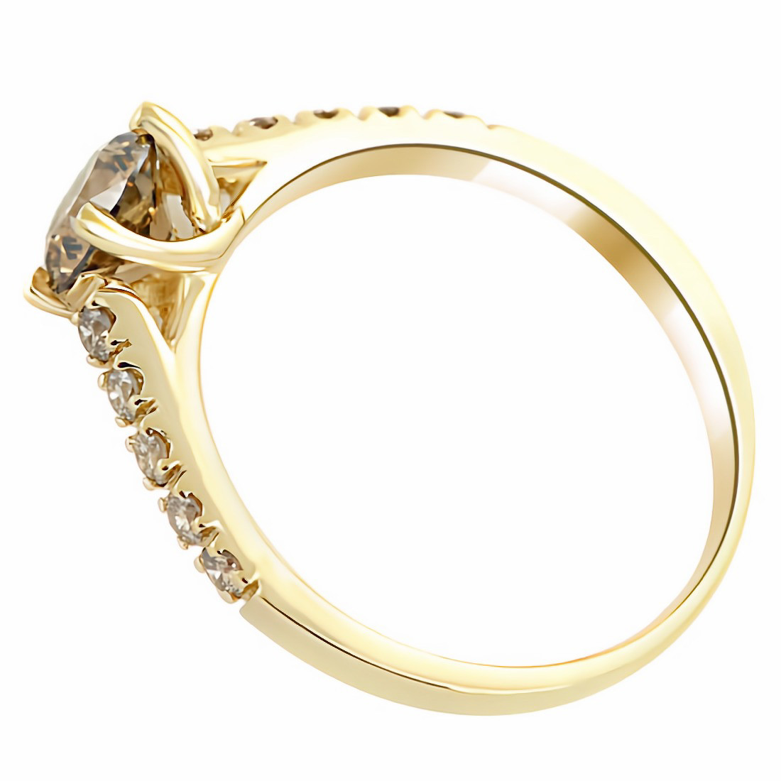 1.04ct VS1 Champagne Diamond Engagement Ring 14k Yellow Gold