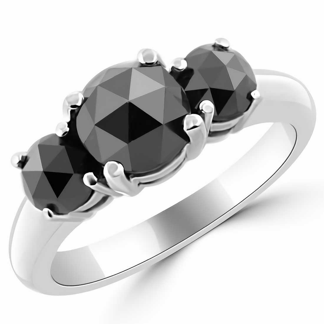 Rose cut black diamond on sale ring