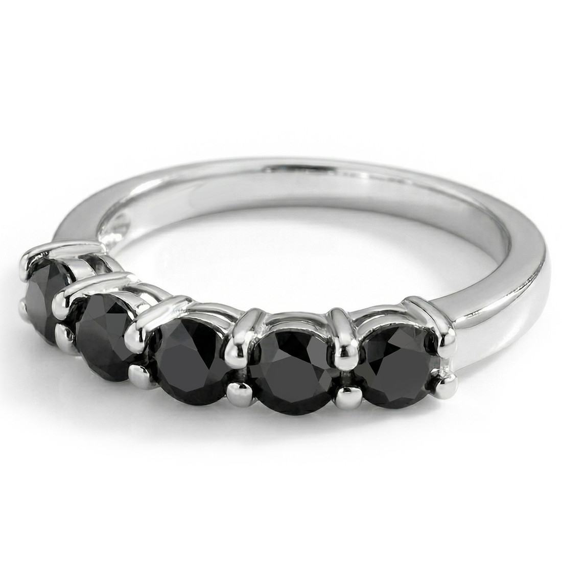 Black Diamond 5-Stone Wedding Anniversary Ring